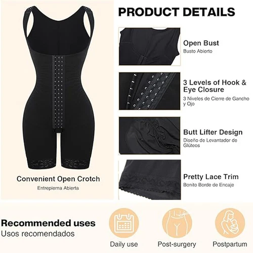 Fajas Colombianas Shapewear Tummy Control Bodysuit High Compression Body Shaper - Picture 7 of 17