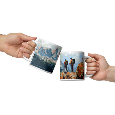 Via Ferrata Mug - Tre Cime di Lavaredo Art Hiking Dolomites Italy Coffee Tea Cup