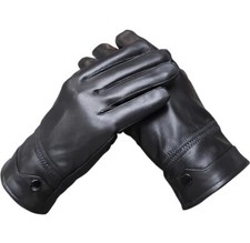 Men's Winter Genuine Sheepskin Gloves, Touch Screen Warm Leather Gloves size XL