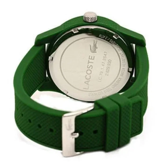 LACOSTE 2010763 12.12 GREEN DIAL GREEN SILICONE STRAP MENS WATCH - Image 3 of 4