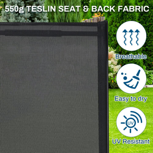 Balkonstühle 4er Set Gartenstühle Stapelbar bis 150 kg Belastbar Metall Schwarz - Bild 7 von 9