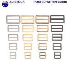 20mm-50mm Metal Round Edge Flat Thin Tri-Glide Slides Buckle Strap Adjuster