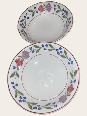 Adams Old Colonial 2x Schalen Müsli Suppe Dessert 6'' Ironstone Top Zustand