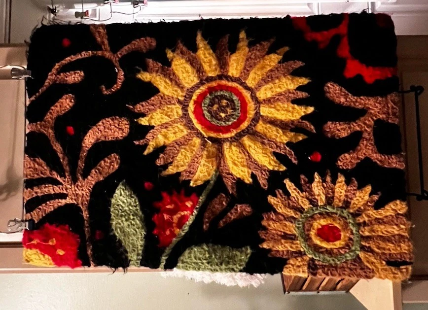 Alfombra de dispersión de girasoles Jellybean Provence 20" x 30" aspecto de lana lavado a máquina Foto 2 de 4