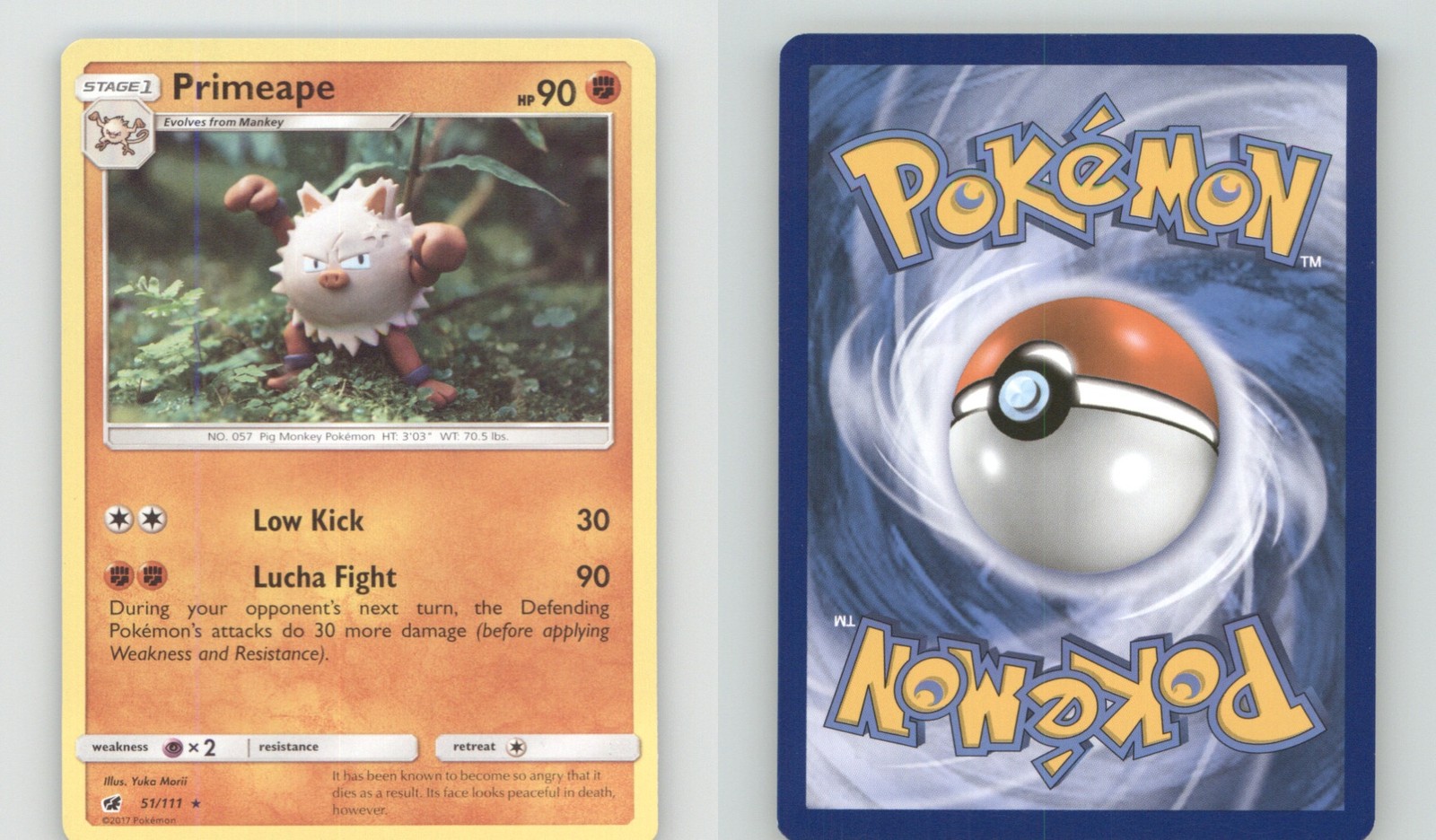 PRIMEAPE 51/111 RARE CRIMSON INVASION POKEMON NEAR MINT