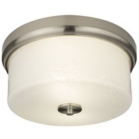 Deckenleuchte Deckenlampe Rund Ø 30 Cm Rund Nickel Weiß 2X E27 Metall Glas