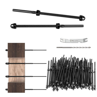 60 Pack Black Cable Railing Hardware Kit T316 Stainless Steel Tensioner