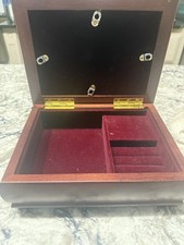 Jordan Mark Music Box Wooden 4"  6" Photo Album Trinket Box Plays Music