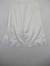 Vintage Mel Lin Satin Skirt Half Slip Women Medium White Nylon