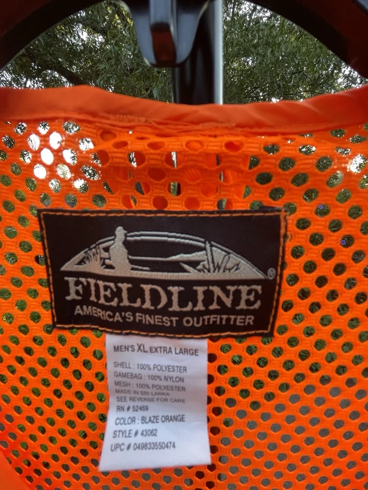 Chaleco deportivo de caza Fieldline naranja acolchado con malla para hombre talla X-grande Foto 4 de 4