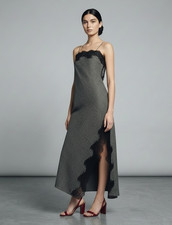 Zara Women's Medium Glam Lace Trimmed Sleeveless Backless Maxi Dress Limited Ed.
