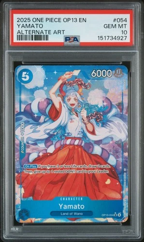 2025 ONE PIECE OP13-CARRYING ON HIS WILL ALTERNATE ART #054 YAMATO PSA 10