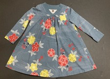 Girl's Tea Collection Dusty Blue Floral Dress Size 5 EUC