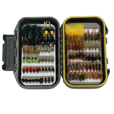 Fly Fishing Flies Assortment Kit with Fly Box, 100PCS Dry/Wet Tenkara Flies, Str
