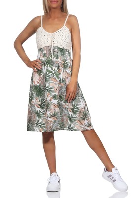 YATHON Damen Sommerkleid – Spaghettiträger, A-Linie, Mit Taschen, Knielang
