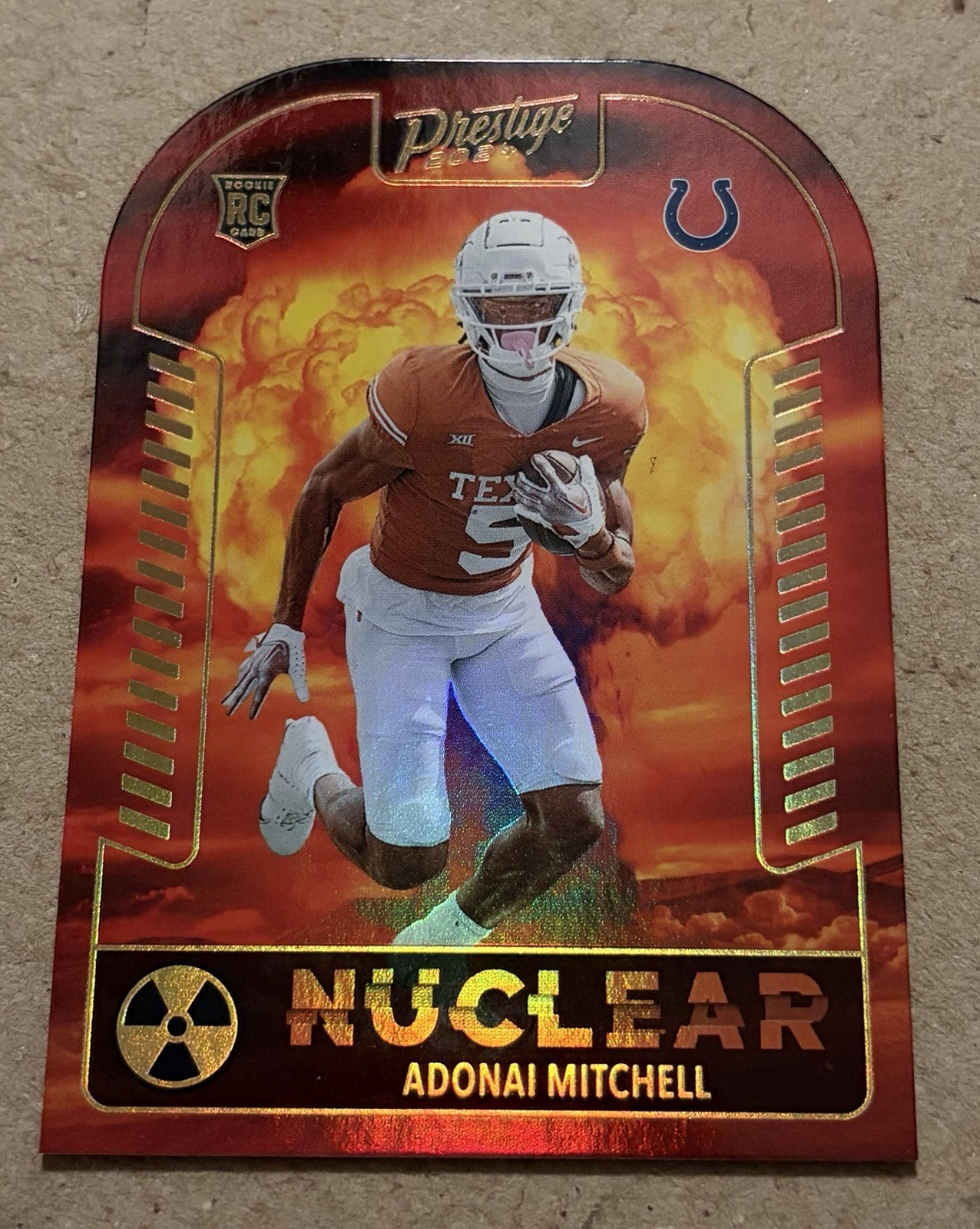 2024 Prestige #N-AML Adonai Mitchell Nuclear Die Cut Case Hit SP Texas Colts