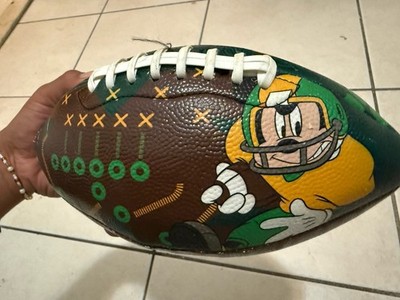 Disney Mickey Mouse Football Size 6 Leather Brown/Green/Yellow
