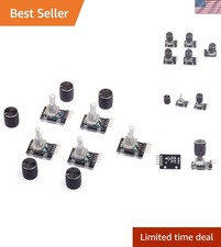 Precision 5-Pcs DIY Rotary Encoder Modules with Aluminium Knob Cap for Arduino