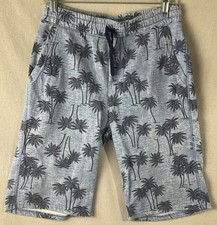 Old Navy Boy's Plus Fleece Jogger Shorts Blue Palm Tree Graphic Size 2XL 18