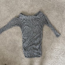 Rendervous Gray Ruched Long Sleeve Bodycon Scoop Dress Size S
