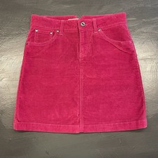 GAP Corduroy Mini Skirt Size 2 Y2K Raspberry Pink, Notched Back Waist, Pockets