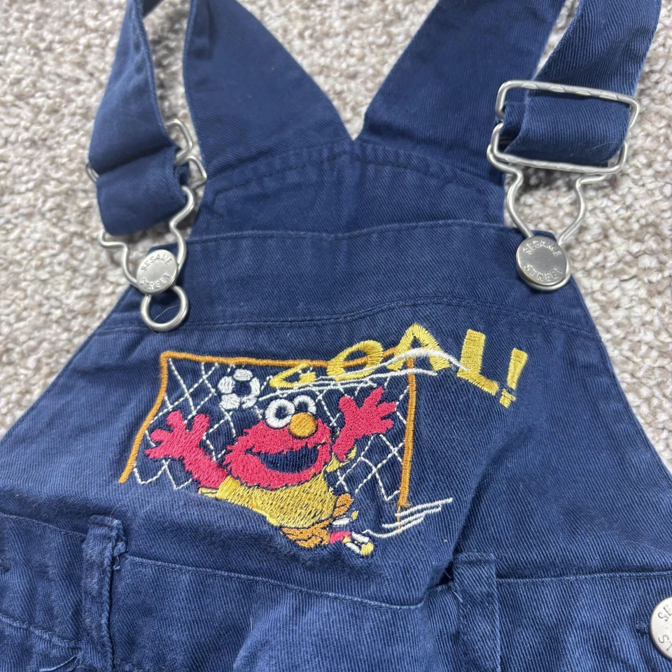 Mono Calle Sésamo Infantil Niños 12M Azul Marino Elmo Fútbol Gol Pantalones Cortos Mameluco Foto 3 de 4