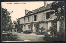 CPA St-André, Domagné, grande maison avec jardin verdoyant 1914 