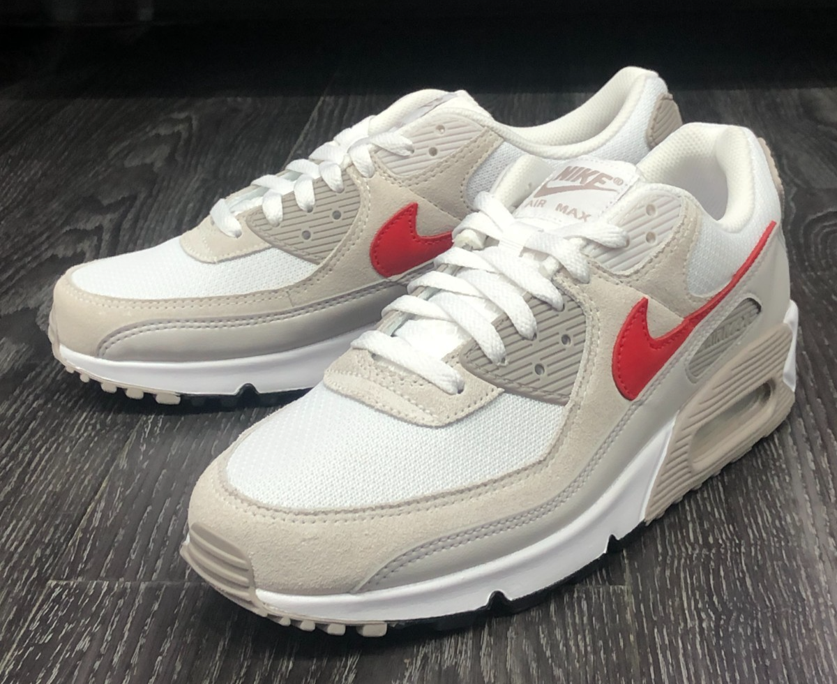 NEW* MEN Nike Air Max 90 White / University Red (DM0029 113  display picture 2