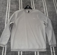 adidas Gray Fleece Pullover Sweatshirt Logo Crew Neck Men's XL