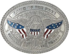 Nocona Men's Land Of The Free Eagle Buckle - Silver, One Size