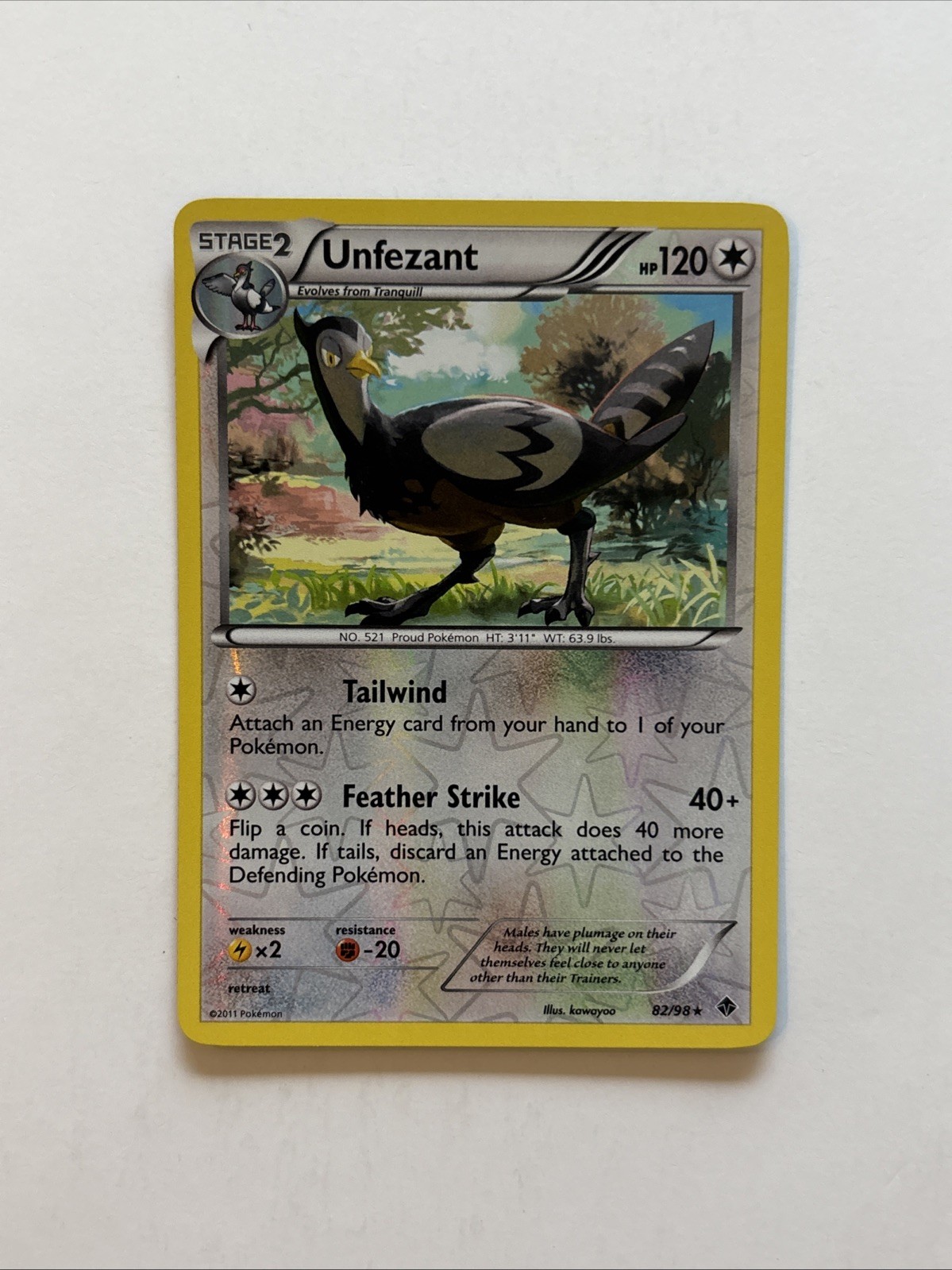 Unfezant 82/98 Rev Reverse Holo BW Emerging Powers Pokemon NM