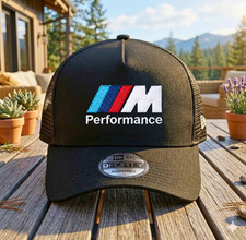 Bmw Performance Racing Embroidered Trucker Hat Mens Driver Mesh Cap Black