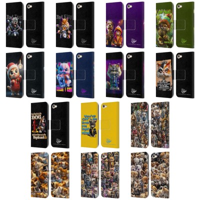 D.S. VALORI KITTY AND PUPPY LEATHER BOOK WALLET CASE FOR APPLE iPOD TOUCH MP3