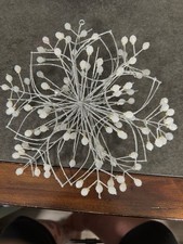 Vintage 7  Silver Wire Beaded Snowflake Chris...