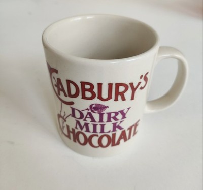 Cadbury's Becher Tasse Dairy Milk Chocolate Werbung Staffordshire Keramik Vintage Kaffee