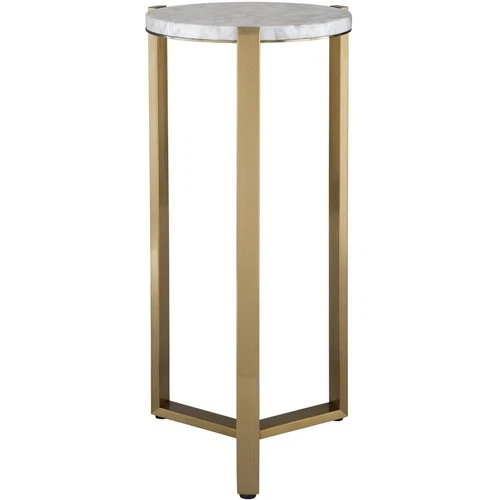 Uttermost 24254 Pietra End or Side Table Antique Brass and Carrara Marble - Picture 4 of 7
