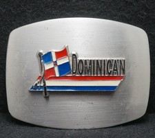 WK23161 SWEET VINTAGE 1970s DOMINICAN DOMINICAN REPUBLIC COUNTRY BELT BUCKLE