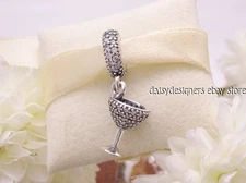New Pandora Night Out Sparkling Cocktail Martini Glass Charm 791535CZ Retired