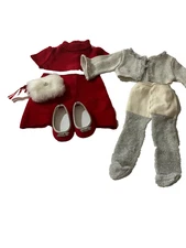 AMERICAN GIRL  DOLL RED RUBY & RIBBON DRESS, SHOES,JACKET, TIGHTS NEW IN BOX