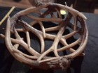 vintage resin deer antler bowl 12"  — photo 2