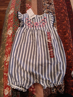 Carters Baby Girl 18M Embroidered Flower Romper 100% Cotton MSRP $18 NWT
