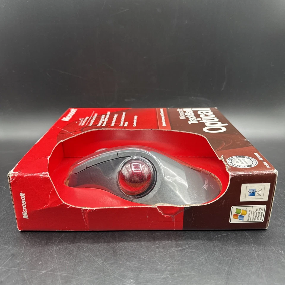 Vintage Microsoft TrackBall Optical Mouse Accuracy Comfort PC Mac X08-70346 - Image 3 of 4