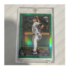 Topps 2025 Chrome Update Chase Dollander Green /99 RC Colorado Rockies USC18