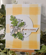 STAMPIN UP CARD KIT - FLOWERS WITH ACORN JUST A NOTE KIT MAKES 4 CARDS LL.15