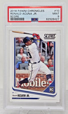 2018 Chronicles RONALD ACUNA JR. Score Rookie Card PSA 9 Mint. rookie card picture