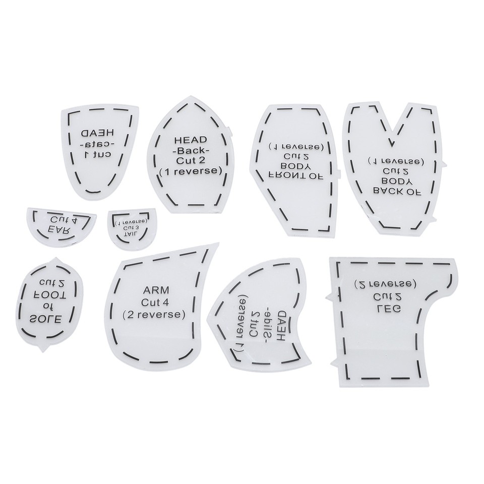Memory Bear Template Ruler Set Acrylic Memory Bear Sewing Pattern ...