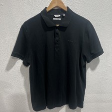 Calvin Klein Men's Liquid Touch Cotton Comfort Polo Shirt Black Beauty Size L