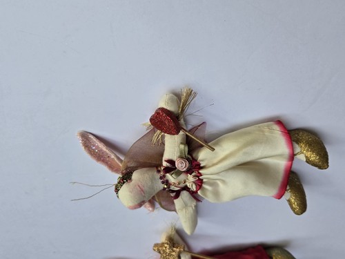 2 Festliche Feiertage Hase Fee Stofftier Ornamente 7 Zoll - Bild 5 von 7