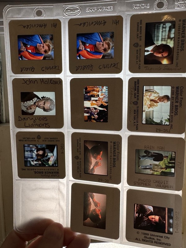 Lot Of 8 Film/movie Slides (Tom Cruise, Kurt Russell, John Markovich +) 