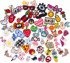 Sew or Iron on Embroidered Patches  70 Colorful Small Cute Designs Animals Frui